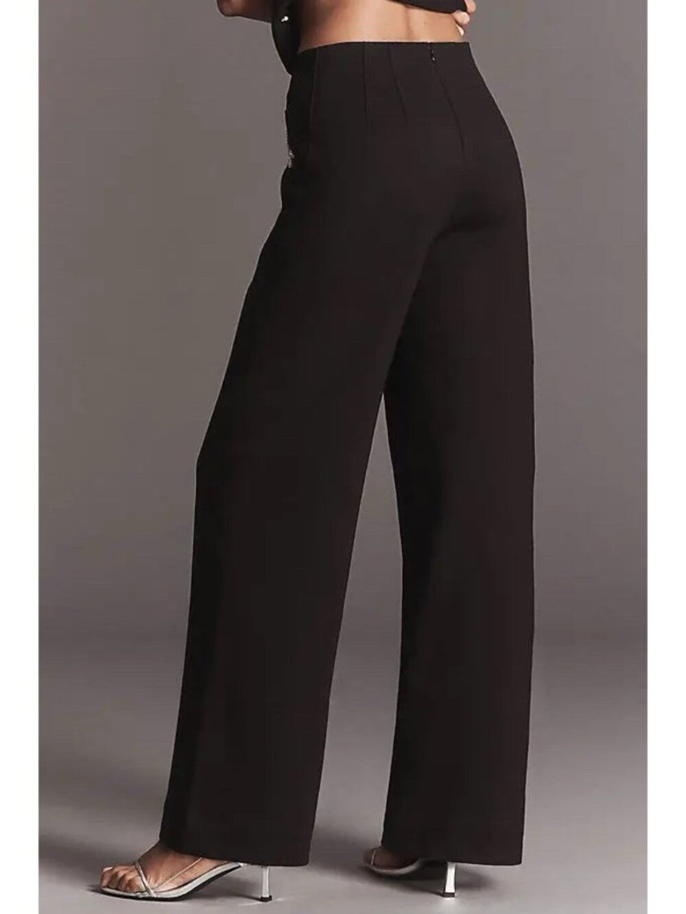 Anthropologie Colette Full-Length Embroidered Pocket Pants Maeve Black Womens 23 - Picture 2 of 12